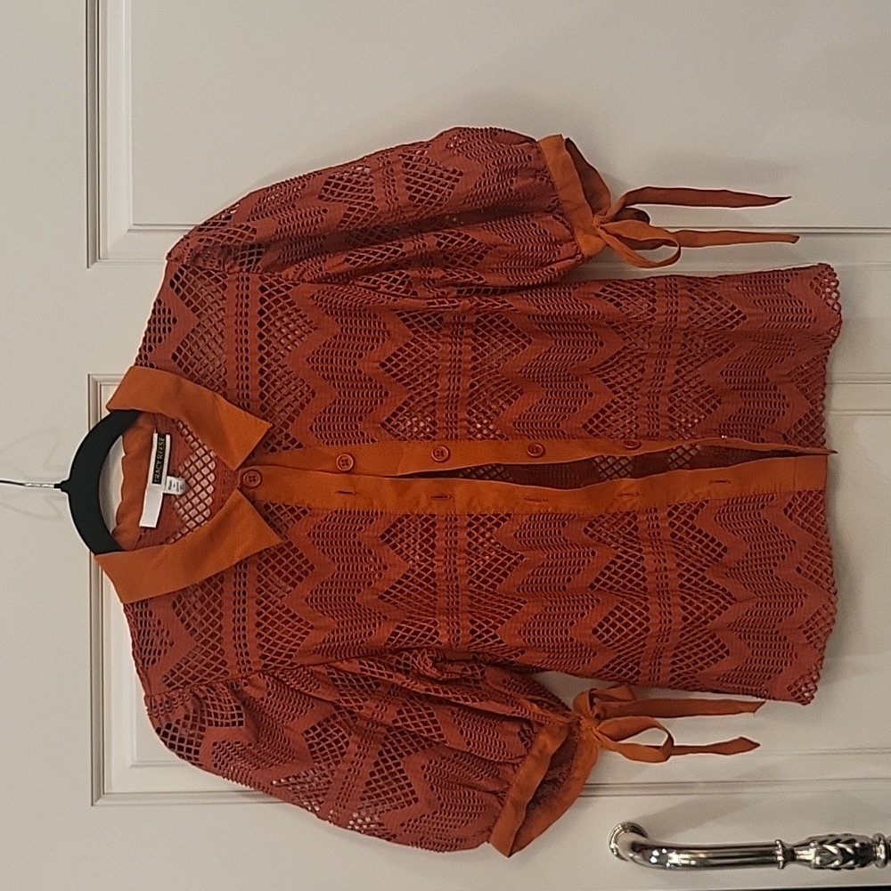 Ladies rust colored lace blouse